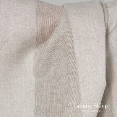 Tkanina z niebarwionego lnu i białej przędzy bawełnianej.