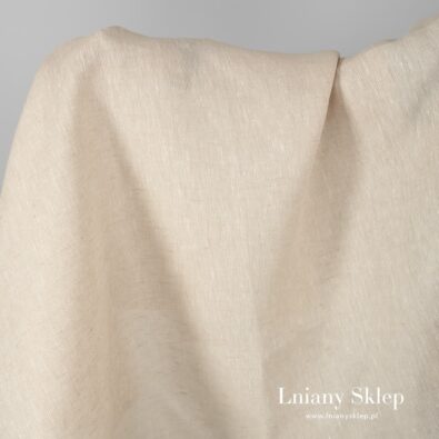 Jasny piaskowy len w drobniutki wzorek.