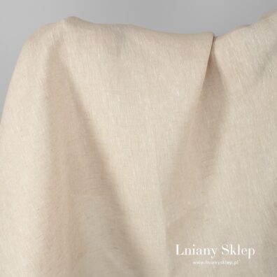 Jasny piaskowy len w drobniutki wzorek.