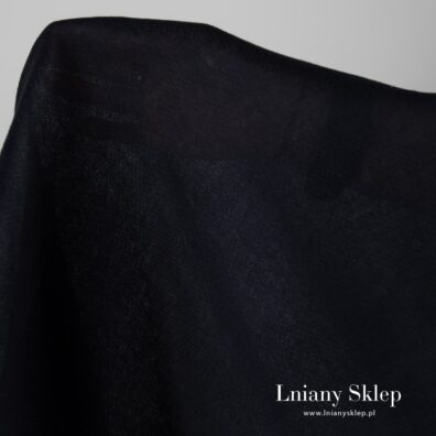 Ciemny granatowy (prawie czarny) len.