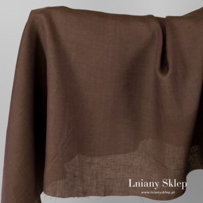 Tkanina lniana fiolet wpadający w zieleń.