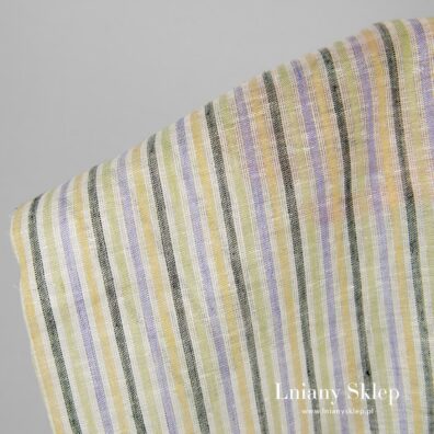 Lekki len w kolorowe paski.