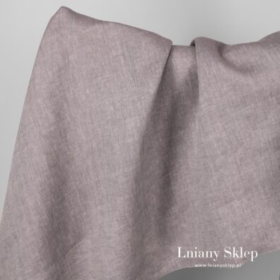 Tkanina lniana lekki fiolet w paski .