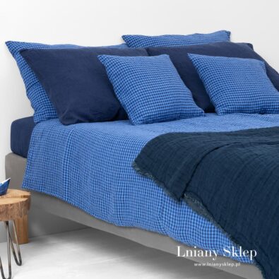Poszwa na okrycie z pranego lnu w kratkę.