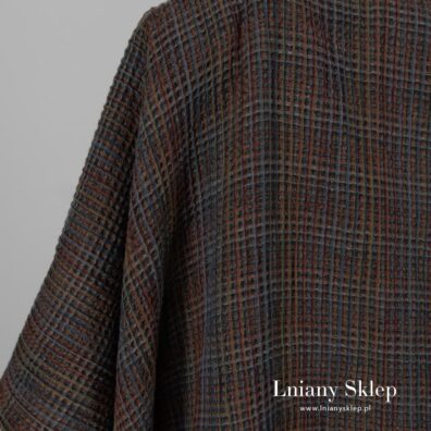 Ciemna tkanina len z bawełną.