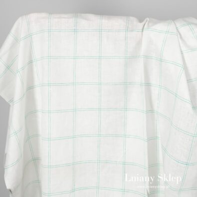 Tkanina w zieloną kratkę.