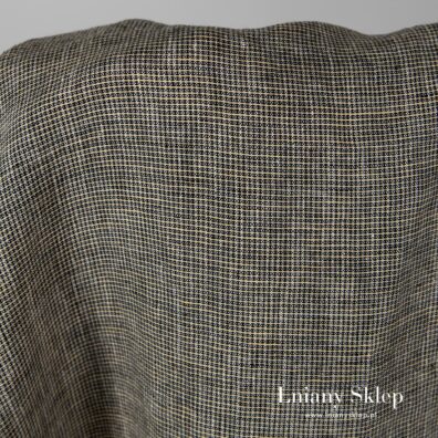 Prana tkanina lniana w drobny wzorek.