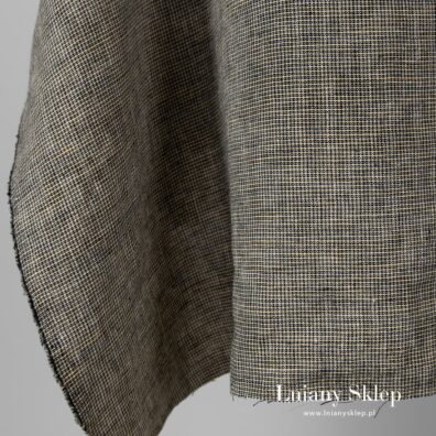 Czarno - żółty prany len.