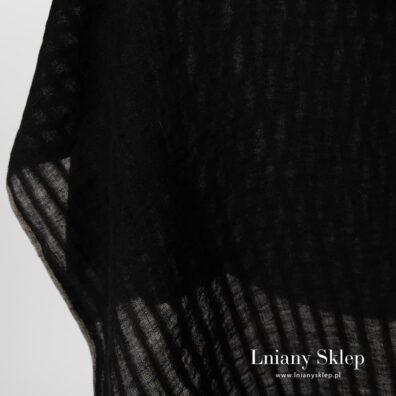 Prany czarny len w paski.