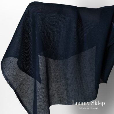 Tkanina lniana granatowa kanwa .