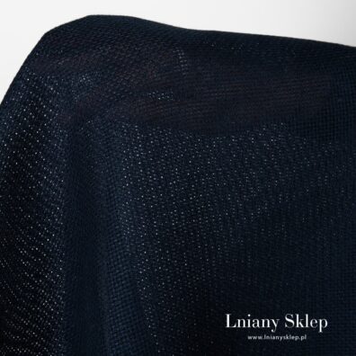 Granatowa kanwa. Len 100%.