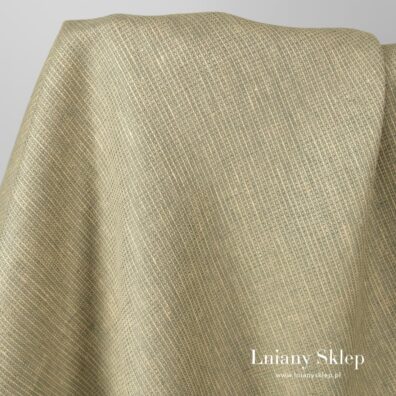 Tkanina z przędzy żółtej i zielonej.