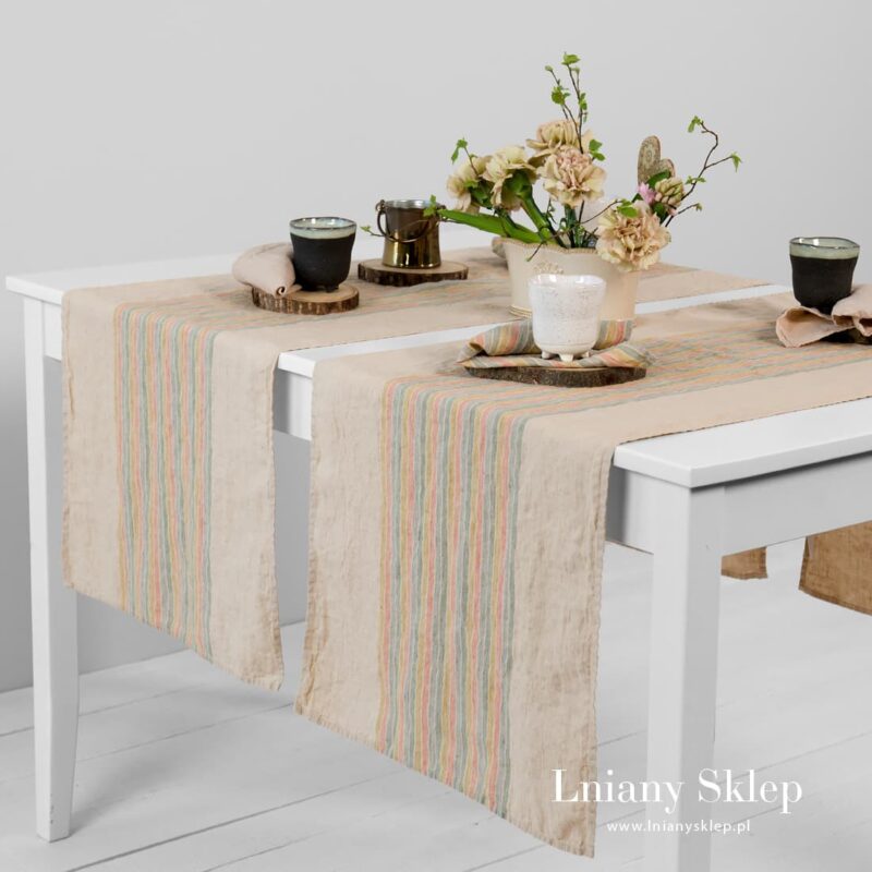 MEIZA beżowy bieżnik w pasy.