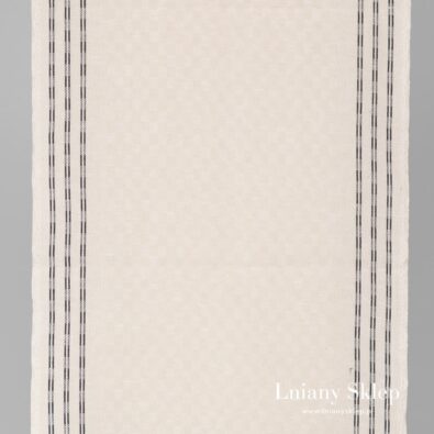 Ścierkowy len w piaskową kratkę.