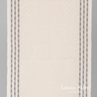 Ścierkowy len w piaskową kratkę.