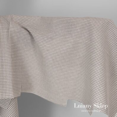 Tkanina w szarawą kratkę.