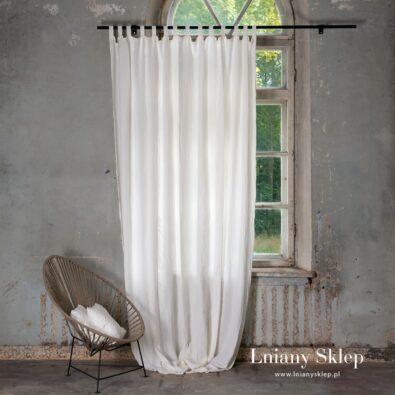 ATLANTA biała zasłona lniana.