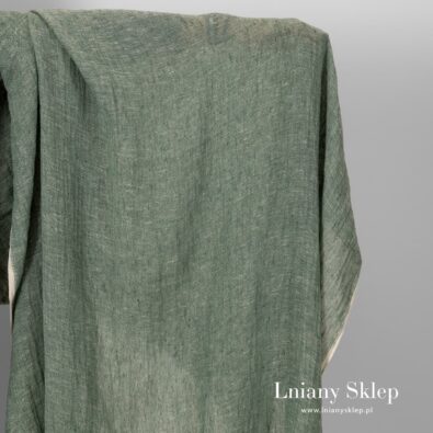 Przeźroczysty zielony prany len.