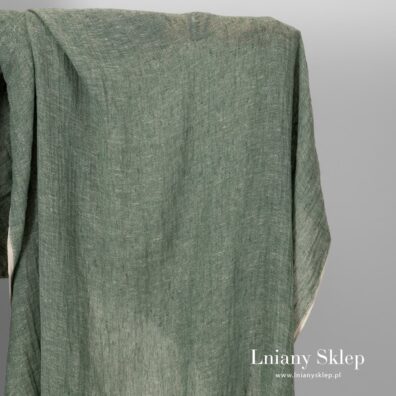 Przeźroczysty zielony prany len.
