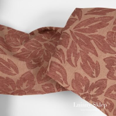 Len z bawełną w żakardowe kwiaty.