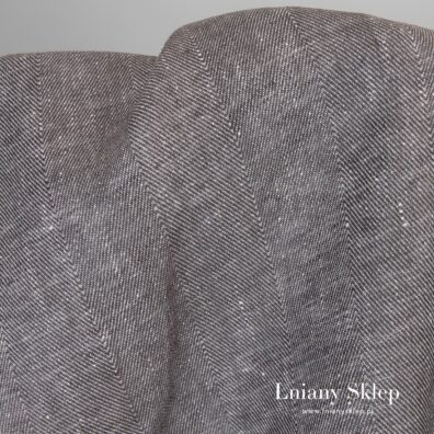 Szary, gruby len 100%.