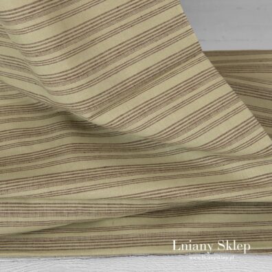 Len z bawełną. Zieleń, brąz.