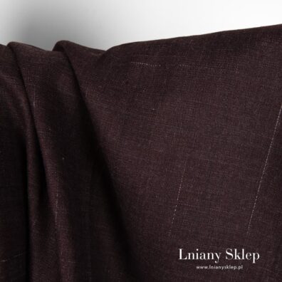 Bordo len w białe prążki z poliestru.