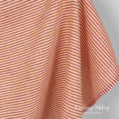 Tkanina w paski z kwadracików.
