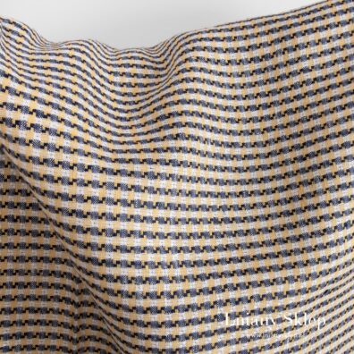 Tkanina lniana w geometryczny rzucik.