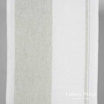 Len ścierkowy w zielone paski.