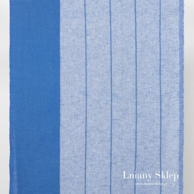 Wąska ścierkowa tkanina niebieska w paski.