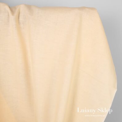 Melanżowa jasny krem tkanina lniana.