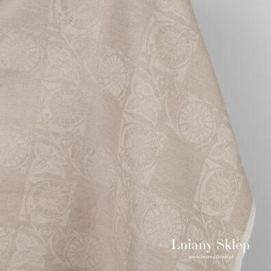 Piaskowy len z bawełną.