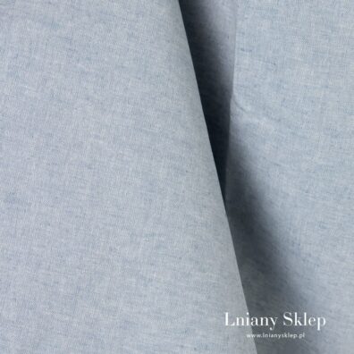 Niebiesko - biały melanżowy len z bawełną.