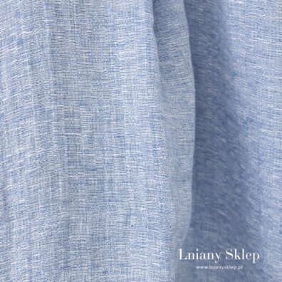 Tkanina wytkana z białej i niebieskiej przędzy.