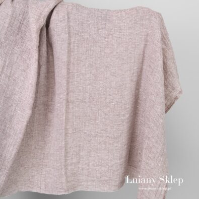 Lniana prana melanżowa brązowa tkanina.