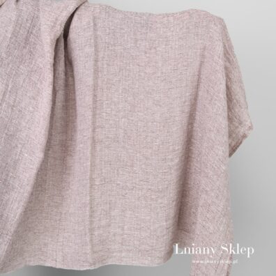 Lniana prana melanżowa brązowa tkanina.