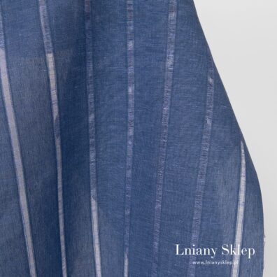 Ciemna niebieska tkanina lniano - bawełniana.