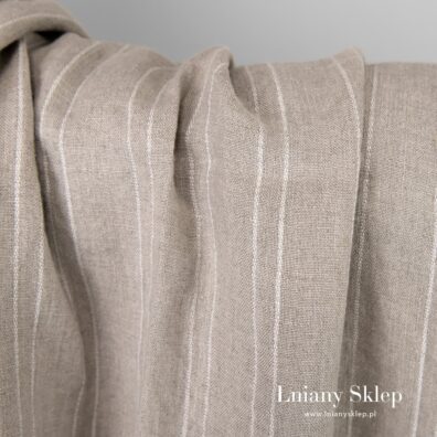 Piaskowy w paseczki len.