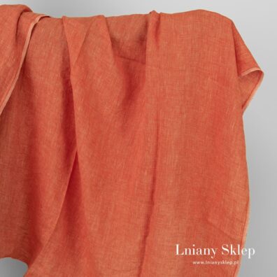 Prany żółty w czerwień melanżowy len.