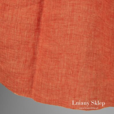 Koralowa prana tkanina lniana.
