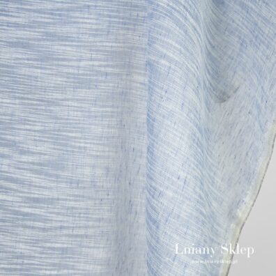 Biało - niebieski len z bawełną.