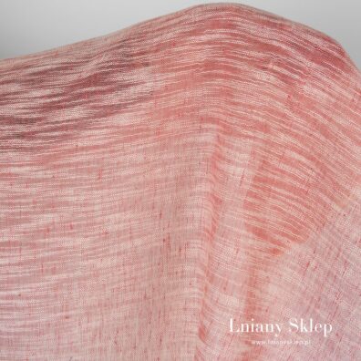 Lekki różowy len z bawełną.