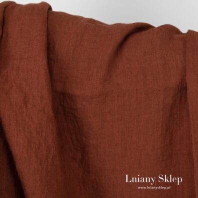 Brązowy prany len 100%.