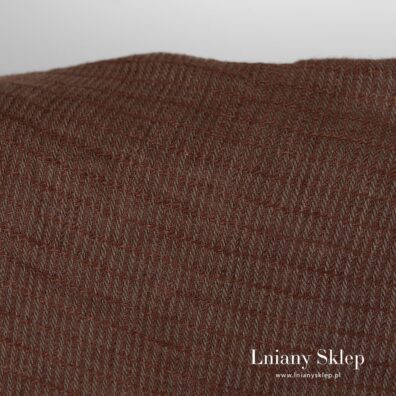 Brązowy w prążki prany len 100%.