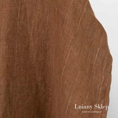 Brązowy w paski len.