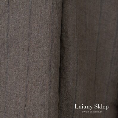 Szary prany w prążki len.