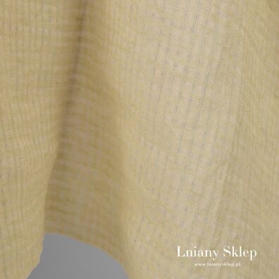 Prana żółta tkanina lniana.