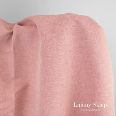 Różowy melanż len z bawełną.
