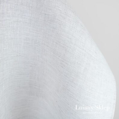 Szaro - biała lniana tkanina w melanżu.